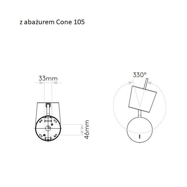 Srebrny kinkiet Miura Swing Arm z oświetleniem LED