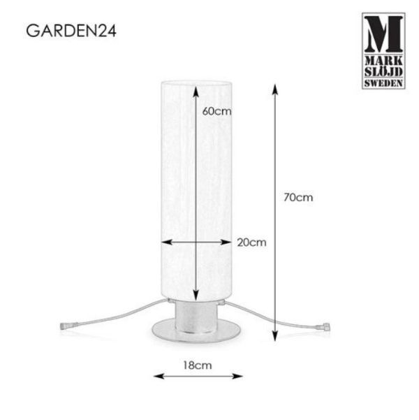 Stojąca lampa Garden 24 o wysokości 70 cm i klasie szczelności IP44