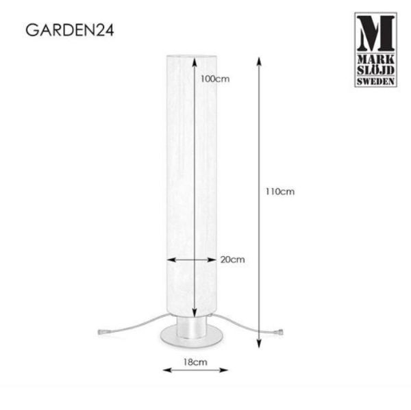 Stojąca lampa ogrodowa Garden 24 o wysokości 110 cm i klasie ochrony IP44