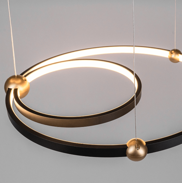 Stylowa czarna lampa wisząca LED Ring Aurora