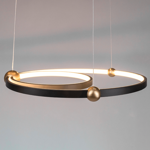 Stylowa czarna lampa wisząca LED Ring Aurora