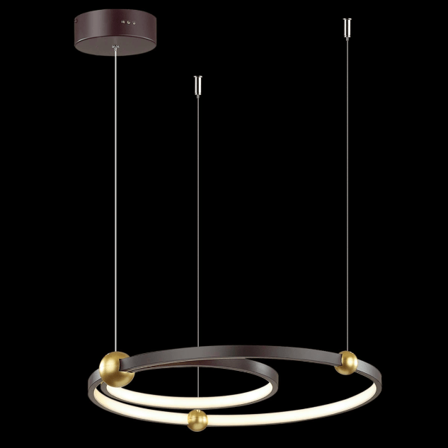 Stylowa czarna lampa wisząca LED Ring Aurora