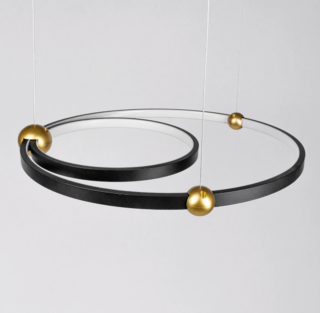 Stylowa czarna lampa wisząca LED Ring Aurora
