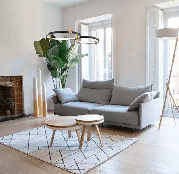 Stylowa czarna lampa wisząca LED Ring Aurora