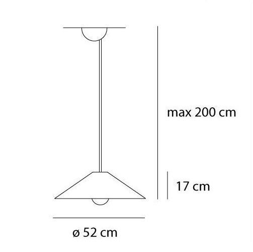 Stylowa lampa sufitowa Aggregato Saliscendi Cone M z białym kloszem