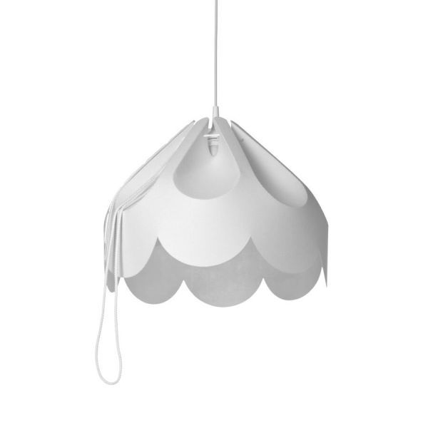 Stylowa lampa wisząca Beza 2 z białym kloszem
