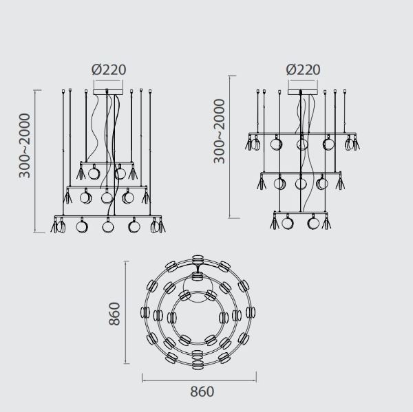 Stylowa lampa wisząca Shell w satynowym złocie z oświetleniem LED