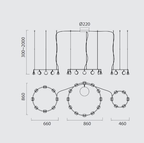 Stylowa lampa wisząca Shell w satynowym złocie z oświetleniem LED