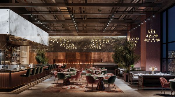 Stylowa lampa wisząca Shell w satynowym złocie z oświetleniem LED