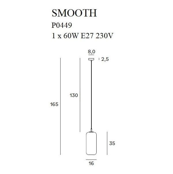 Stylowa lampa wisząca Smooth z mlecznym szkłem