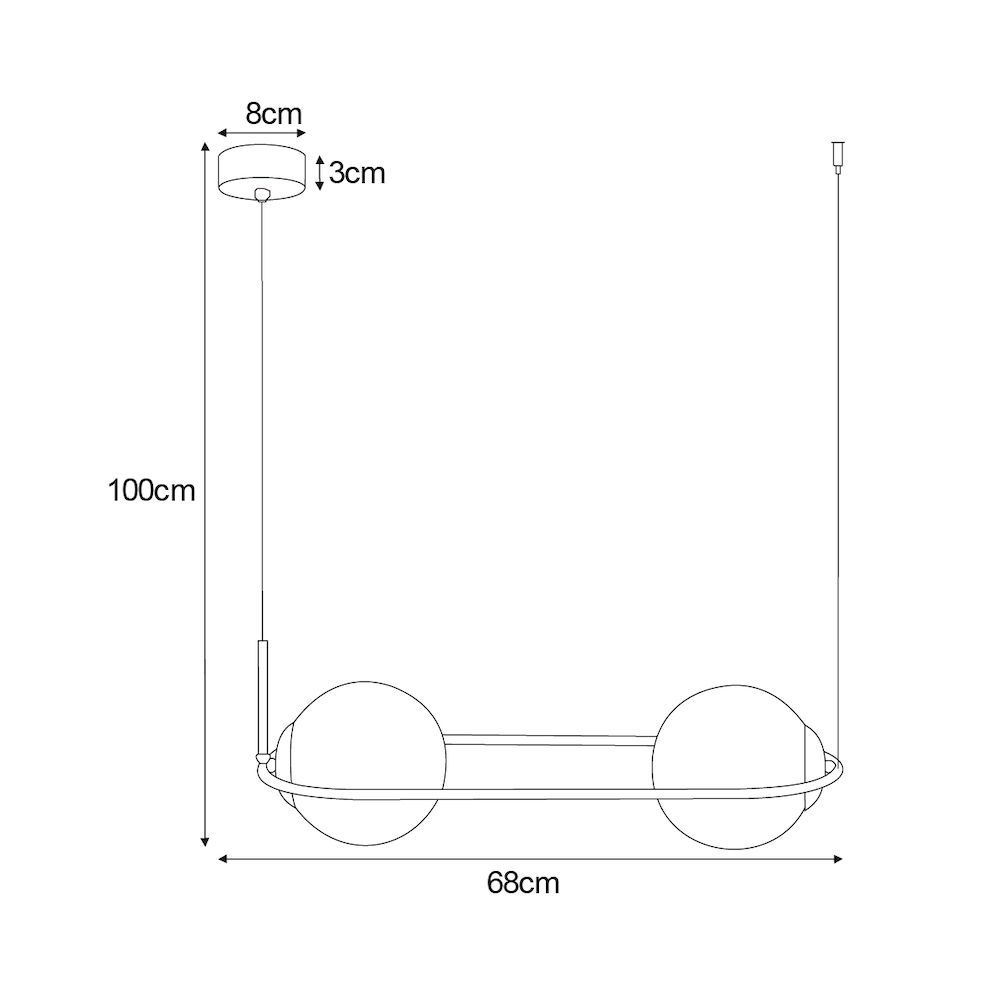 Stylowa lampa wisząca Venta z bursztynowymi kloszami