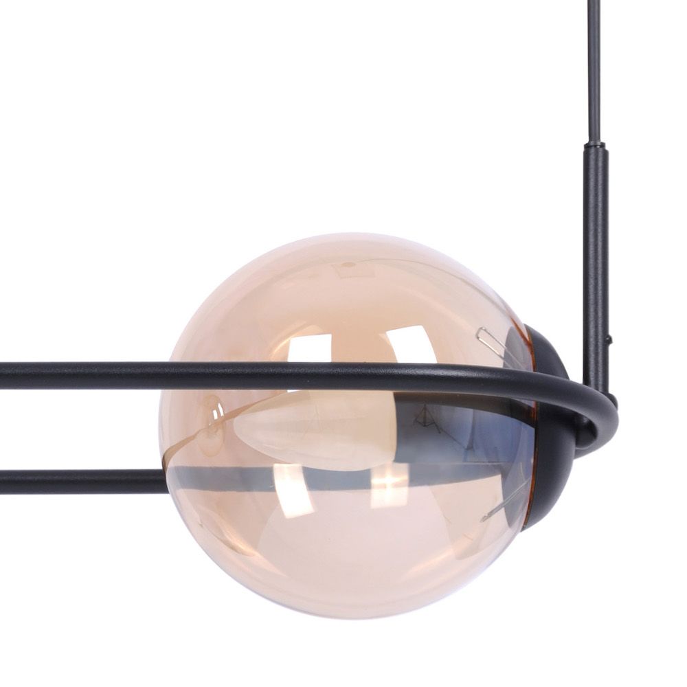 Stylowa lampa wisząca Venta z bursztynowymi kloszami