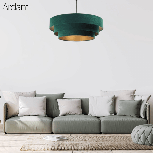 Stylowa lampa wisząca Venus w odcieniu butelkowej zieleni