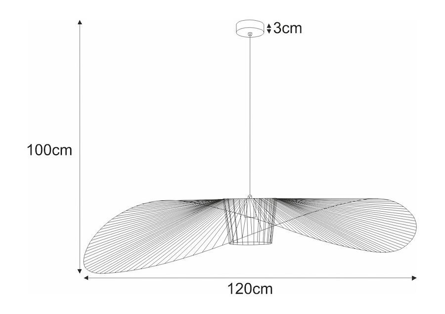 Stylowa lampa wisząca w kształcie kapelusza z niebieskim kloszem