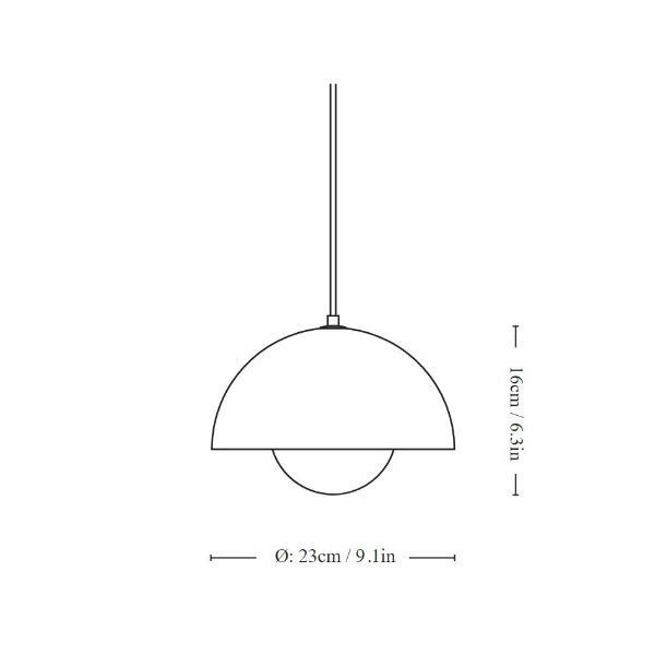 Stylowa wisząca lampa Flowerpot VP1 w kolorze Signal Green o średnicy 23 cm