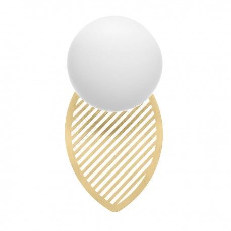 Stylowy kinkiet Fyllo ze złotym wykończeniem i szklanym kloszem