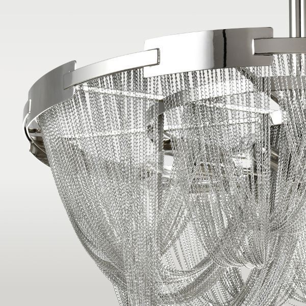 Stylowy plafon Roma z eleganckimi srebrnymi łańcuszkami