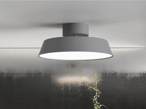 Szara lampa sufitowa Kaito od Nordlux z regulowanym kloszem