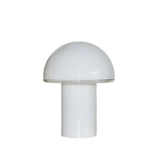 Szklana lampa stołowa Onfale Piccolo o mlecznym wykończeniu