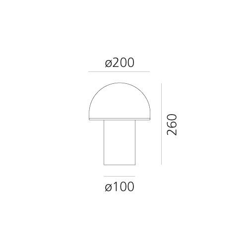 Szklana lampa stołowa Onfale Piccolo o mlecznym wykończeniu