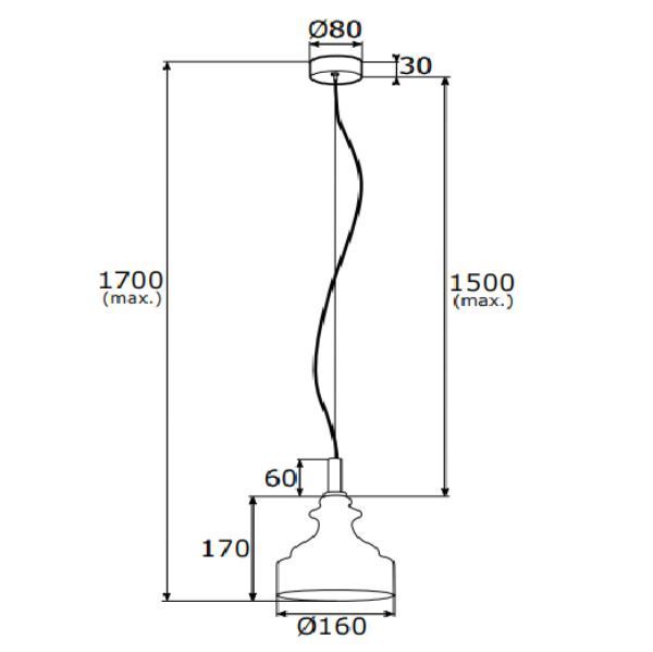 Szklana lampa wisząca Cruz o klasycznym designie