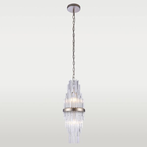 Szklana wisząca lampa Reykjavik w kształcie pionowej tuby