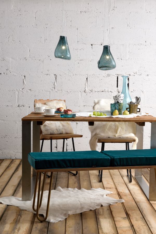 Turkusowa lampa wisząca Drop o oryginalnym designie