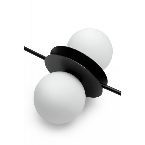 Unikalna czarna lampa wisząca Furiko B z szklanymi kulami