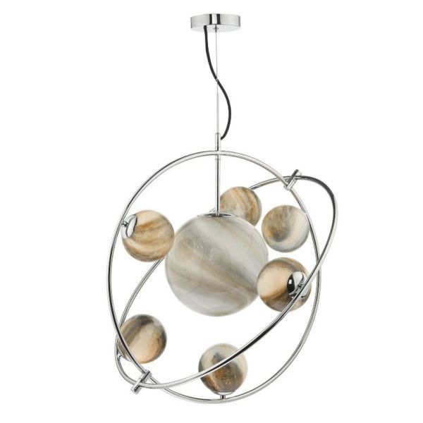 Unikatowa wisząca lampa Mikara z eleganckimi szklanymi kloszami