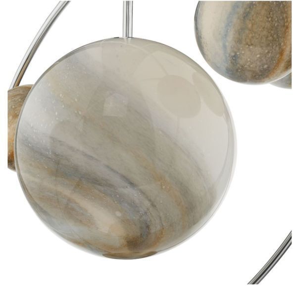 Unikatowa wisząca lampa Mikara z eleganckimi szklanymi kloszami