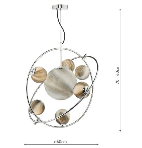 Unikatowa wisząca lampa Mikara z eleganckimi szklanymi kloszami