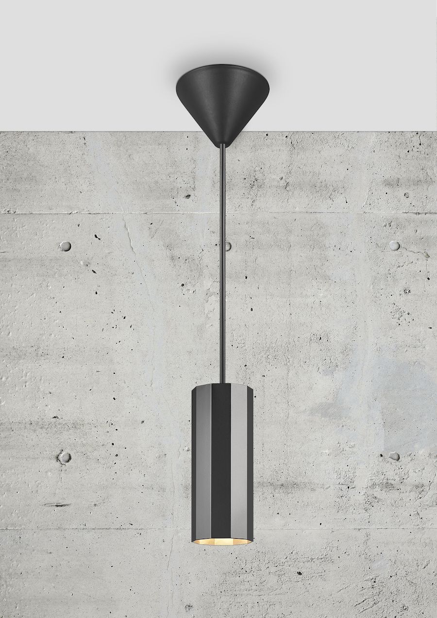 Wisząca lampa Alanis w czarnym kolorze z geometrycznym kloszem