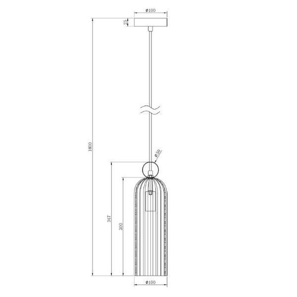 Wisząca lampa Antic z szarym szklanym kloszem