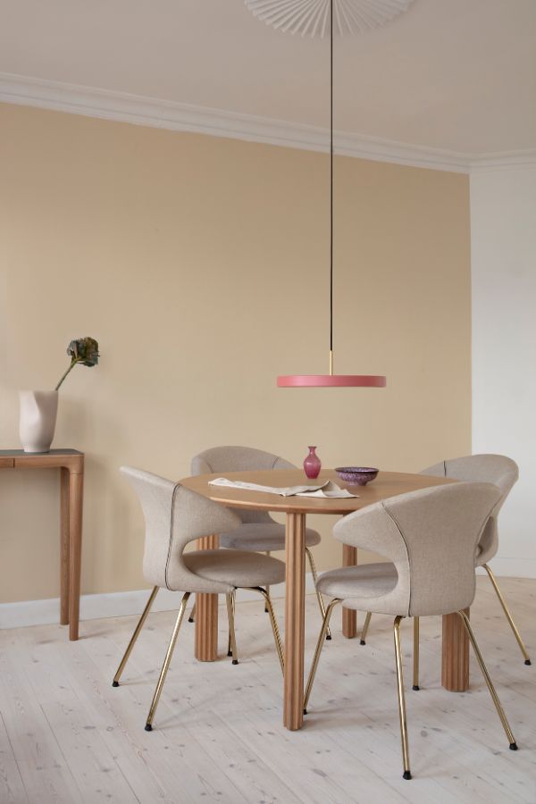 Wisząca lampa Asteria w jasnoróżowym kolorze z wbudowanym oświetleniem LED