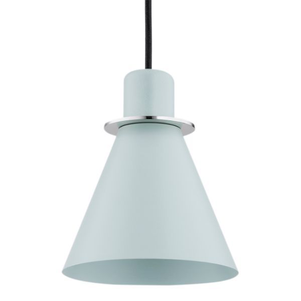 Wisząca lampa Beverly w błękitnym kolorze z srebrnymi akcentami