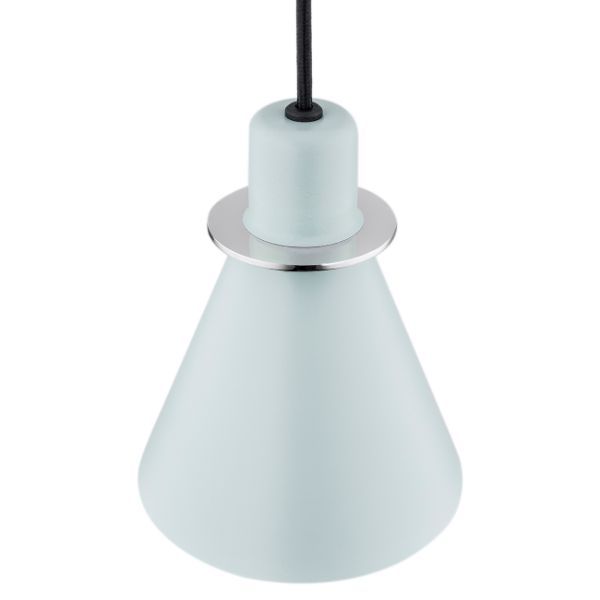 Wisząca lampa Beverly w błękitnym kolorze z srebrnymi akcentami