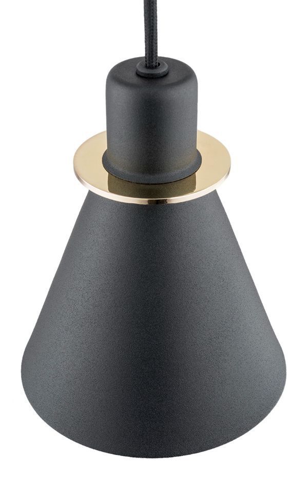 Wisząca lampa Beverly w kolorze czarnym z eleganckimi złotymi akcentami