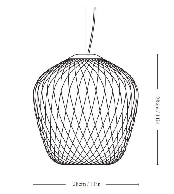 Wisząca lampa Blown M z kloszem ze szkła