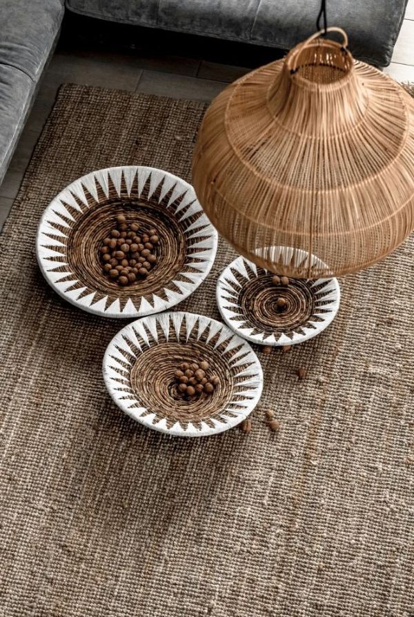 Wisząca lampa Bruno z rattanu w stylu boho