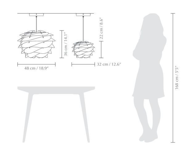 Wisząca lampa Carmina Mini w odcieniu jasnej zieleni Amazonas