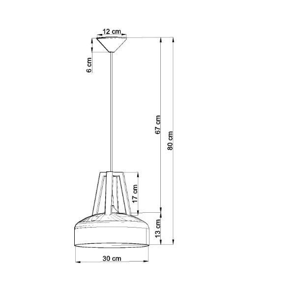 Wisząca lampa Casco w kolorze czarnym z drewnianymi akcentami