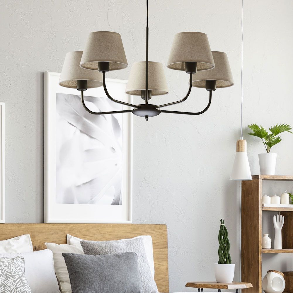 Wisząca lampa Chicago M z pięcioma punktami świetlnymi