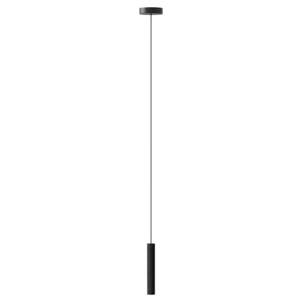 Wisząca lampa Chimes w czarnym kolorze z dębowym wykończeniem