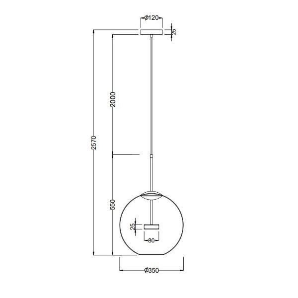 Wisząca lampa Cometa w kształcie szklanej kuli