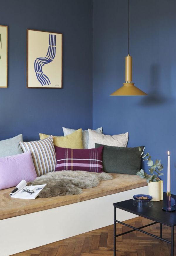 Wisząca lampa Coney w musztardowym kolorze