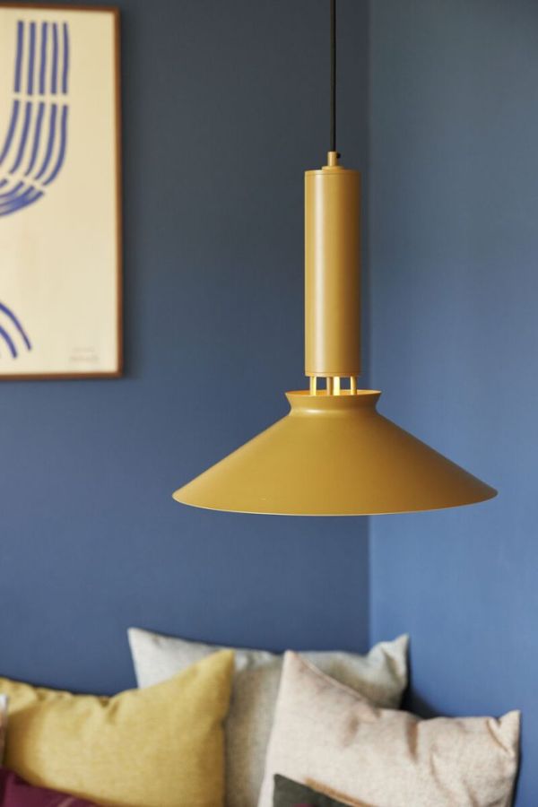 Wisząca lampa Coney w musztardowym kolorze
