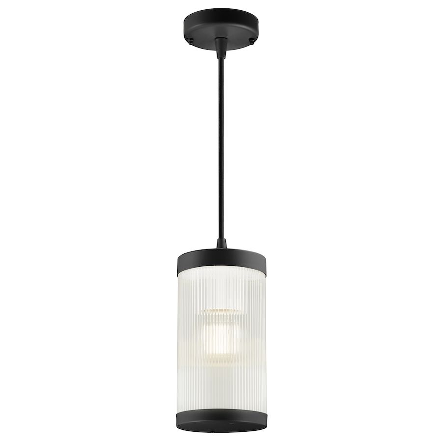Wisząca lampa Coupar w czarnym kolorze z dekoracyjnym kloszem i klasą szczelności IP54