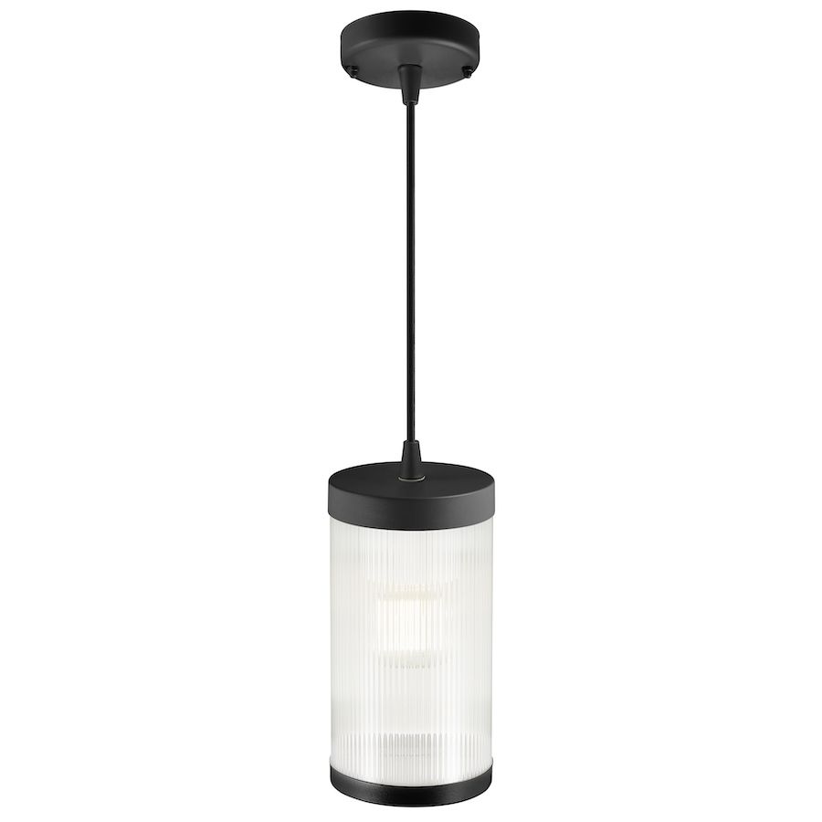 Wisząca lampa Coupar w czarnym kolorze z dekoracyjnym kloszem i klasą szczelności IP54