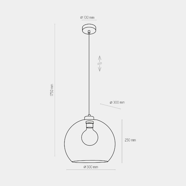Wisząca lampa Cubus z bursztynowym szklanym kloszem