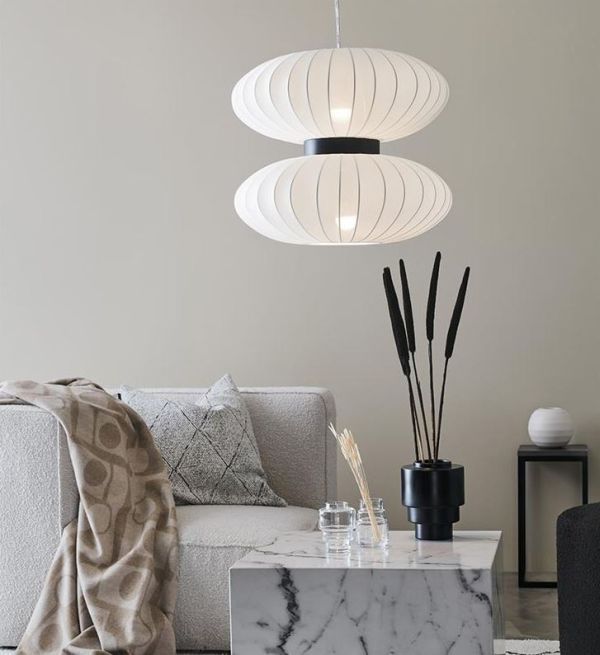 Wisząca lampa Daburu w formie białego lampionu